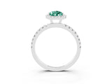 White gold Pear Cut Halo Diamond Pave Band with Prong Setting_3