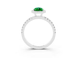White gold Pear Cut Halo Diamond Pave Band with Prong Setting_3