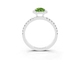 White gold Pear Cut Halo Diamond Pave Band with Prong Setting_3