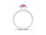 White gold Pear Cut Halo Diamond Pave Band with Prong Setting_3