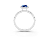 White gold Pear Cut Halo Diamond Pave Band with Prong Setting_3