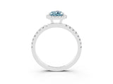 White gold Pear Cut Halo Diamond Pave Band with Prong Setting_3