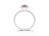 White gold Pear Cut Halo Diamond Pave Band with Prong Setting_3