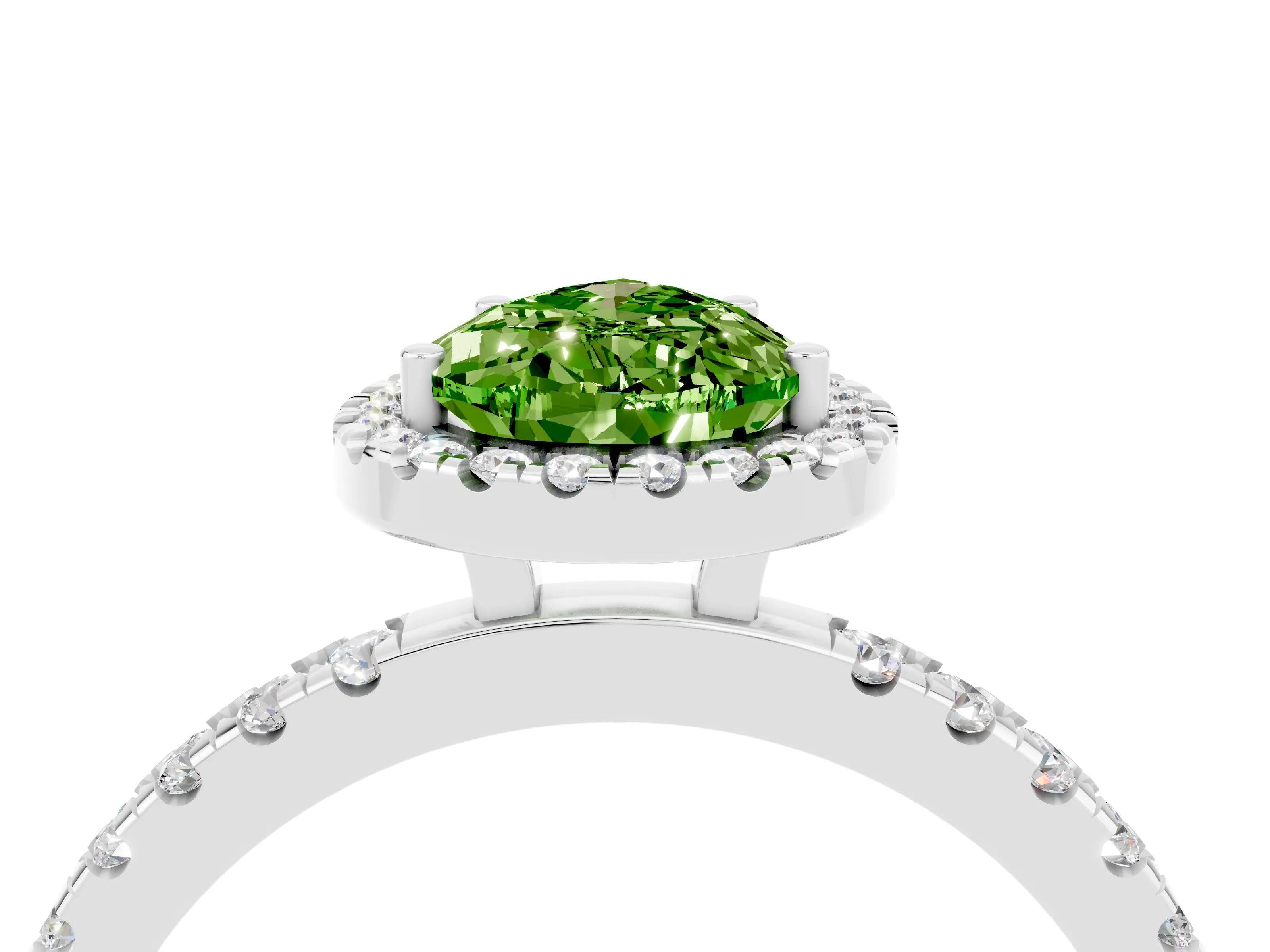 White gold Pear Cut Halo Diamond Pave Band with Prong Setting_4