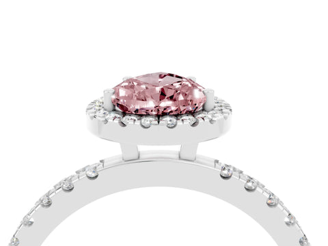 White gold Pear Cut Halo Diamond Pave Band with Prong Setting_4