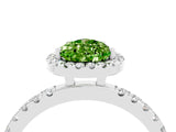 White gold Pear Cut Halo Diamond Pave Band with Prong Setting_4