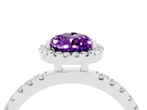 White gold Pear Cut Halo Diamond Pave Band with Prong Setting_4