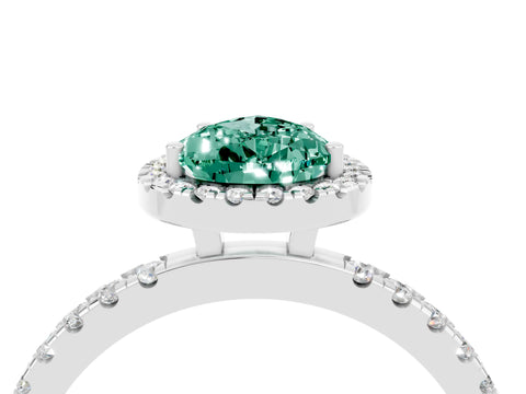 White gold Pear Cut Halo Diamond Pave Band with Prong Setting_4