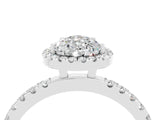 White gold Pear Cut Halo Diamond Pave Band with Prong Setting_4