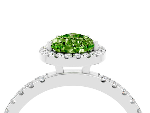 White gold Pear Cut Halo Diamond Pave Band with Prong Setting_4