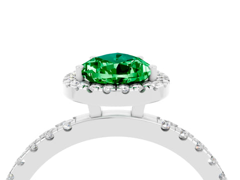 White gold Pear Cut Halo Diamond Pave Band with Prong Setting_4
