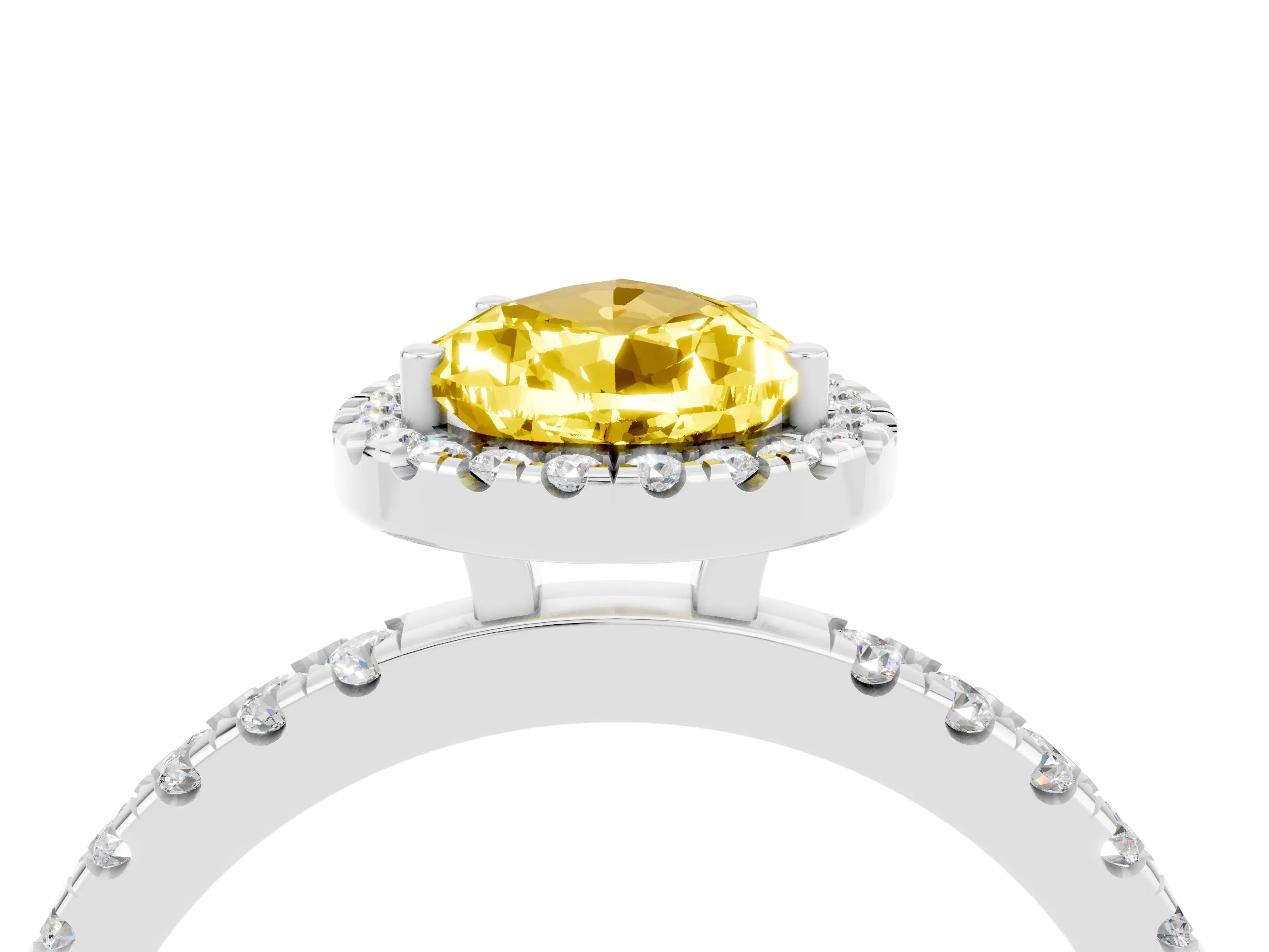 White gold Pear Cut Halo Diamond Pave Band with Prong Setting_4
