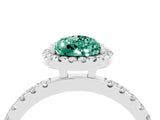 White gold Pear Cut Halo Diamond Pave Band with Prong Setting_4