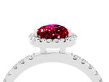 White gold Pear Cut Halo Diamond Pave Band with Prong Setting_4
