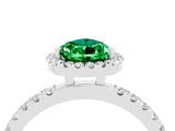 White gold Pear Cut Halo Diamond Pave Band with Prong Setting_4