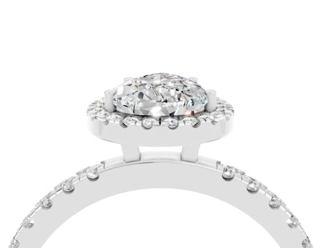 White gold Pear Cut Halo Diamond Pave Band with Prong Setting_4