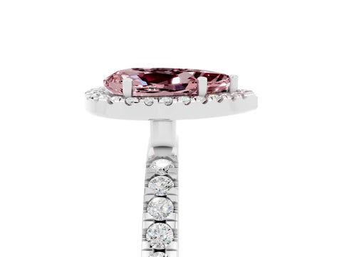 White gold Pear Cut Halo Diamond Pave Band with Prong Setting_5