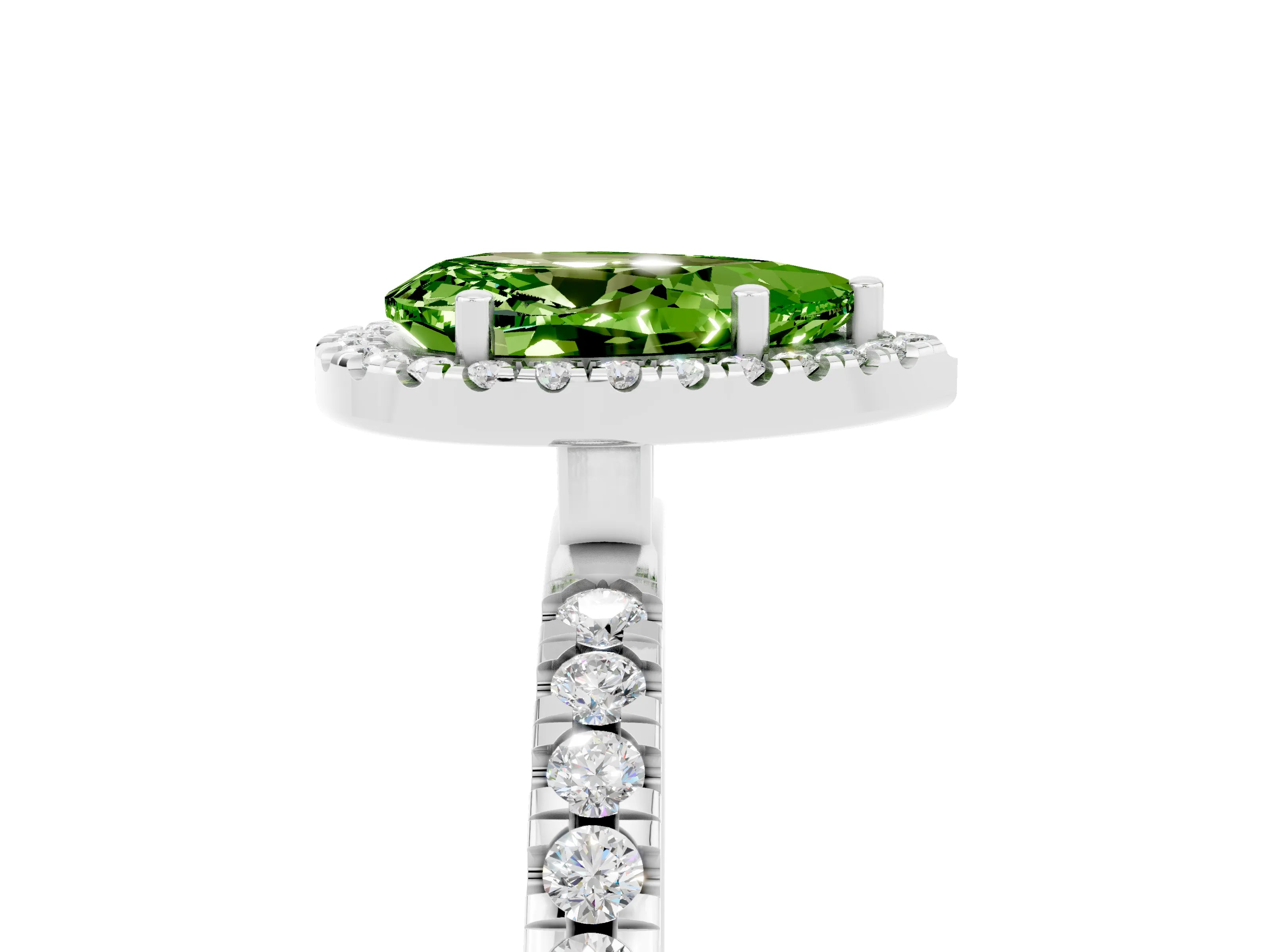 White gold Pear Cut Halo Diamond Pave Band with Prong Setting_5
