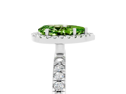 White gold Pear Cut Halo Diamond Pave Band with Prong Setting_5