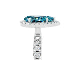 White gold Pear Cut Halo Diamond Pave Band with Prong Setting_5