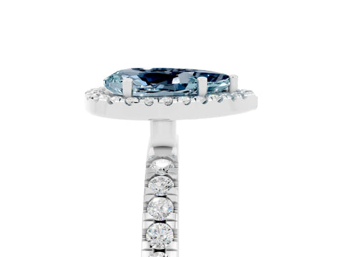 White gold Pear Cut Halo Diamond Pave Band with Prong Setting_5