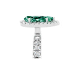 White gold Pear Cut Halo Diamond Pave Band with Prong Setting_5