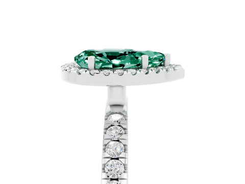 White gold Pear Cut Halo Diamond Pave Band with Prong Setting_5