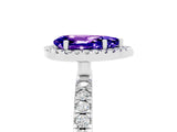 White gold Pear Cut Halo Diamond Pave Band with Prong Setting_5