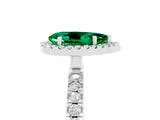 White gold Pear Cut Halo Diamond Pave Band with Prong Setting_5
