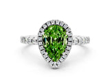 White gold Pear Cut Halo Diamond Pave Band with Prong Setting
