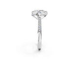 White gold Pear Cut Halo Diamond Ring with Channel Set Band and Four-Prong Setting_34