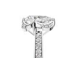 White gold Pear Cut Halo Diamond Ring with Channel Set Band and Four-Prong Setting_37