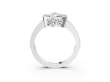 White gold Pear Cut Halo Diamond Ring with Pavé Band and Milgrain Prong Setting_31