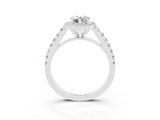 White gold Pear Cut Halo Diamond Ring with Pavé Band and Three-Prong Setting_15