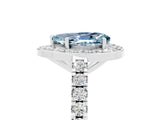White gold Pear Cut Halo Diamond Ring with Pavé Band and Three-Prong Setting_25