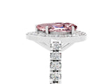 White gold Pear Cut Halo Diamond Ring with Pavé Band and Three-Prong Setting_27