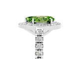 White gold Pear Cut Halo Diamond Ring with Pavé Band and Three-Prong Setting_5