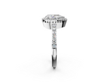 White gold Pear Cut Halo Diamond Ring with Pave Band and Four-Prong Setting_51