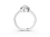 White gold Pear Cut Halo Diamond Ring with Pave Band and Four-Prong Setting_52