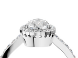 White gold Pear Cut Halo Diamond Ring with Pave Band and Four-Prong Setting_53