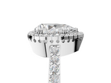 White gold Pear Cut Halo Diamond Ring with Pave Band and Four-Prong Setting_54