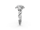 White gold Pear Cut Halo Diamond Ring with Scrollwork Band and Four-Prong Setting_57