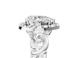 White gold Pear Cut Halo Diamond Ring with Scrollwork Band and Four-Prong Setting_62