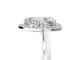 White gold Pear Cut Halo Diamond Ring with Solitaire Band and Prong Setting_12