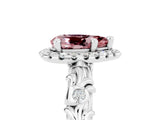White gold Pear Cut Halo Diamond Solitaire with Filigree Band and Four-Prong Setting_5