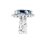 White gold Pear Cut Halo Diamond Solitaire with Filigree Band and Four-Prong Setting_5