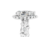 White gold Pear Cut Halo Diamond Solitaire with Filigree Band and Four-Prong Setting_5