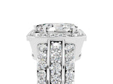 White gold Pear Cut Halo Moissanite Ring with Split Shank and Four-Prong Setting_5