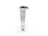 White gold Pear Cut Halo Pavé Diamond Engagement Ring with Split Shank and Four-Prong Setting_2