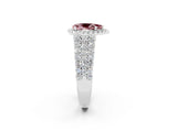 White gold Pear Cut Halo Pavé Diamond Engagement Ring with Split Shank and Four-Prong Setting_2